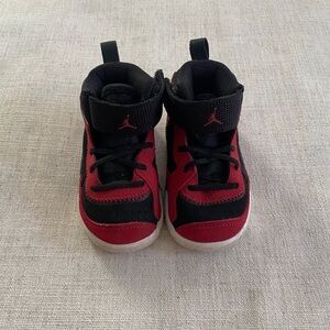 Jordan Kids' Red and Black Sneakers